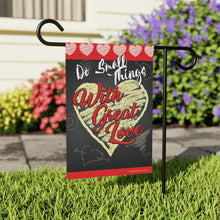 Load image into Gallery viewer, Do Small Things Garden Flag - Model