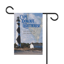 Load image into Gallery viewer, Cape Lookout Lighthouse garden flag - left