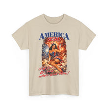 Load image into Gallery viewer, America 250 Pinup T-Shirt — Patriotic Fourth of July Fireworks Tee