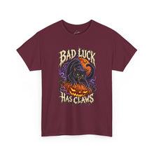 Load image into Gallery viewer, Bad Luck Has Claws Halloween Cat Tee
