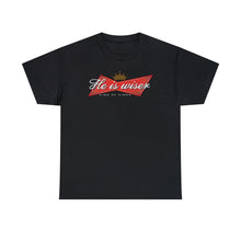 Load image into Gallery viewer, He is wiser tee - black