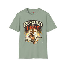 Load image into Gallery viewer, "Rescued By Love" Christian Graphic Tee