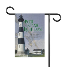 Load image into Gallery viewer, Bodie Island Lighthouse garden flag - left