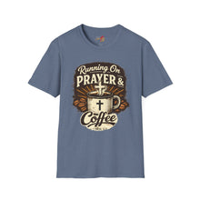 Load image into Gallery viewer, "Running on Prayer & Coffee" Christian Faith Tee