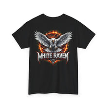 Load image into Gallery viewer, White Raven Tee — Fiery Winged Raven Graphic T‑Shirt