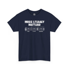 Load image into Gallery viewer, Music Literacy Matters T-Shirt — Musical Staff Tee