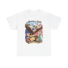 Load image into Gallery viewer, America 250 Patriotic T-Shirt — Eagle, Flag & Statue of Liberty 1776–2026