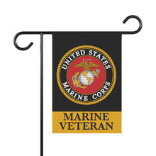 Load image into Gallery viewer, Marine Veteran Garden Flag — United States Marine Corps Emblem Outdoor Banner