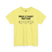 Load image into Gallery viewer, Music Literacy Matters T-Shirt — Musical Staff Tee