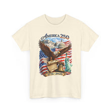 Load image into Gallery viewer, America 250 Patriotic T-Shirt — Eagle, Flag & Statue of Liberty 1776–2026