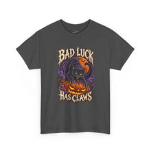 Load image into Gallery viewer, Bad Luck Has Claws Halloween Cat Tee