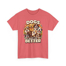 Load image into Gallery viewer, Dogs Make Life Better T-Shirt — Cute Retro Dog Lover Tee