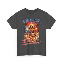 Load image into Gallery viewer, America 250 Pinup T-Shirt — Patriotic Fourth of July Fireworks Tee