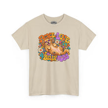 Load image into Gallery viewer, Peace Love & Belly Rubs Tee — Retro Hippie Dog T-Shirt