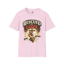 Load image into Gallery viewer, "Rescued By Love" Christian Graphic Tee