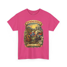 Load image into Gallery viewer, Tennessee Heritage T-Shirt — Guitar, Cotton & Cotton Gin Illustration