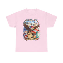 Load image into Gallery viewer, America 250 Patriotic T-Shirt — Eagle, Flag & Statue of Liberty 1776–2026