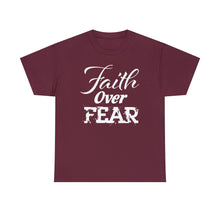 Load image into Gallery viewer, Faith Over Fear Tee - maroon