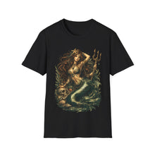 Load image into Gallery viewer, Mermaid Skull Trident T-Shirt — Gothic Sea Siren Graphic Tee