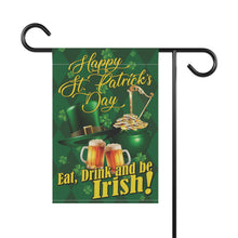 Load image into Gallery viewer, Eat, Drink and be Irish garden flag - left