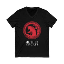 Load image into Gallery viewer, mother of cats v-neck - black