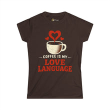 Load image into Gallery viewer, Coffee Is My Love Language Women's Tee — Cute Coffee Lover Shirt