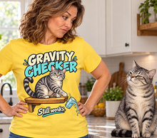 Load image into Gallery viewer, Gravity Checker Cat T-Shirt
