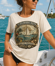 Load image into Gallery viewer, Florida Keys Sail On Paradise T-Shirt — Vintage Sailboat Beach Tee