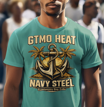 Load image into Gallery viewer, GTMO Heat Navy Steel Anchor T-Shirt