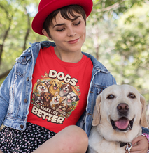 Load image into Gallery viewer, Dogs Make Life Better T-Shirt — Cute Retro Dog Lover Tee