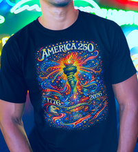 Load image into Gallery viewer, America 250 Liberty Torch T‑Shirt — 1776–2026 Bicentennial Celebration Tee