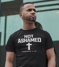 Load image into Gallery viewer, Not Ashamed Christian T-Shirt — Romans 1:16 Faith Tee