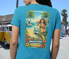 Load image into Gallery viewer, Hula Surf Paradise Tee — Aloha Beach Vintage Surfboard Shirt