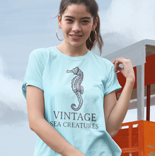 Load image into Gallery viewer, Vintage Sea Creatures Seahorse T-Shirt