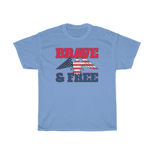 Load image into Gallery viewer, Brave and Free American Flag Eagle Tee