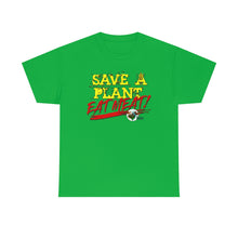 Load image into Gallery viewer, save a plant, eat meat t-shirt - Irish green