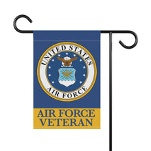 Load image into Gallery viewer, AIR FORCE VETERAN GARDEN FLAG - reverse