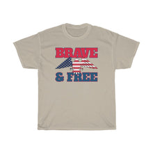 Load image into Gallery viewer, Brave and Free American Flag Eagle Tee