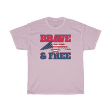 Load image into Gallery viewer, Brave and Free American Flag Eagle Tee