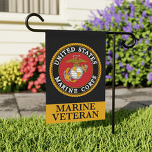 Load image into Gallery viewer, MARINE VETERAN GARDEN FLAG - mockup two