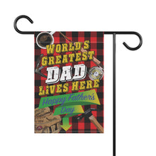 Load image into Gallery viewer, World's Greatest Dad Garden Flag - Left