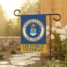 Load image into Gallery viewer, AIR FORCE VETERAN GARDEN FLAG - mockup one