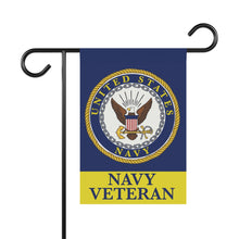 Load image into Gallery viewer, NAVY VETERAN GARDEN FLAG - front
