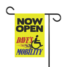 Load image into Gallery viewer, Dave's Mobility Now Open Garden Flag