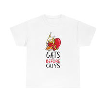 Load image into Gallery viewer, Cats Before Guys t-shirt - white
