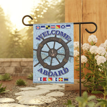 Load image into Gallery viewer, Welcome Aboard - nautical garden flag - mockup