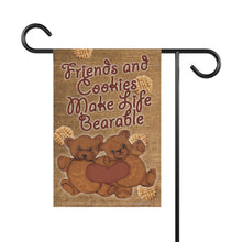 Load image into Gallery viewer, Friends and Cookies garden flag - left