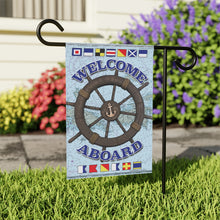Load image into Gallery viewer, Welcome Aboard - nautical garden flag - mockup2