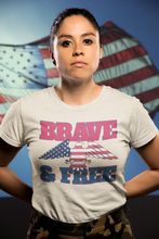 Load image into Gallery viewer, Brave and Free American Flag Eagle Tee