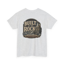 Load image into Gallery viewer, Built on the Rock Christian T-Shirt — Faith Graphic Tee
